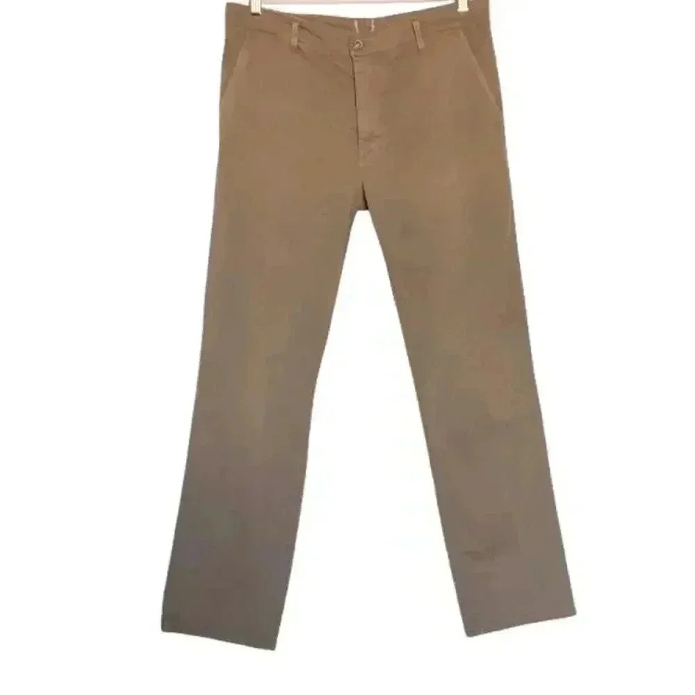 AG Adriano Goldschmidt Mens The Lux Khaki Tailored Trousers in Wheat 36R